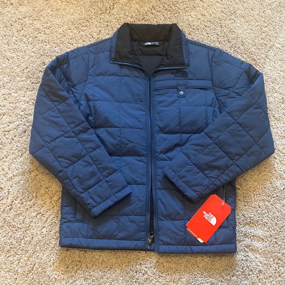 North Face, blue quilted jacket, New with tags,
